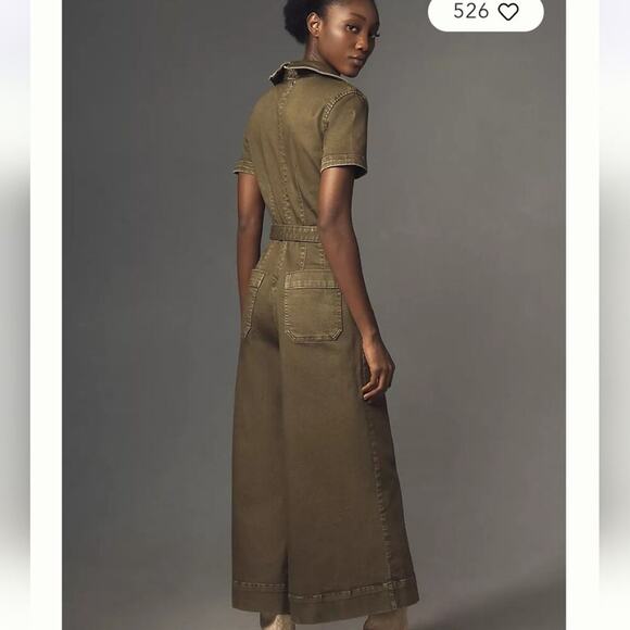 Anthropogolie The Colette Wrap Jumpsuit by Maeve: Denim Edition Sz 2 Nwts - Picture 3 of 5